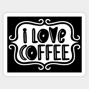 I Love Coffee - Playful Retro Typography Sticker